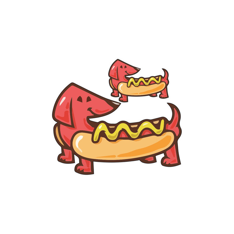 استیکر لپ تاپ گراسیپا طرح HotDog مجموعه 2 عددی