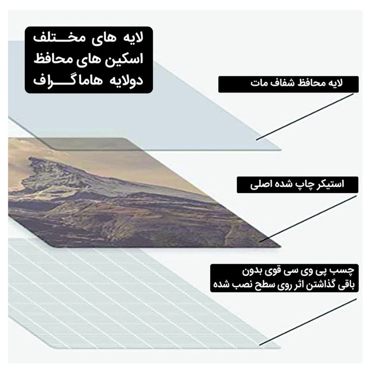 استیکر لپ تاپ هاماگراف طرح مرمر مناسب برای لپ تاپ 15 اینچ