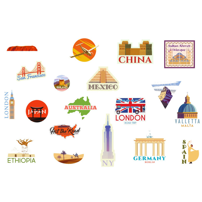 استیکر لپ تاپ مدل trip B مجموعه 18 عددی