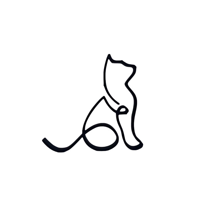 مجسمه طرح گربه مینیمال خطی مدل One Line Art