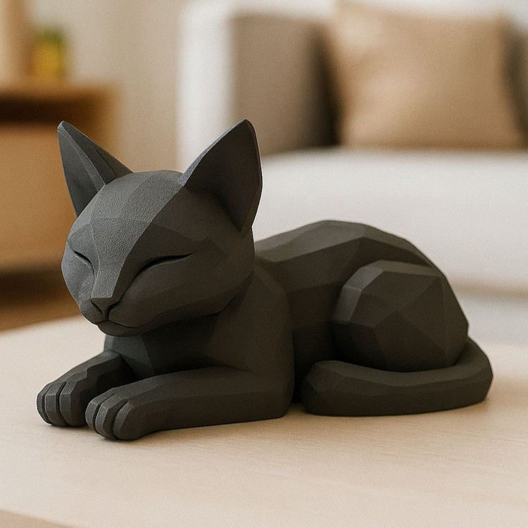مجسمه مدل Low Poly Lying Cat